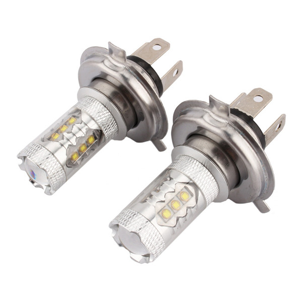 2pcs 80W White H4 LED Car Fog Lamp 1500LM High Low Beam Headlight Source parking