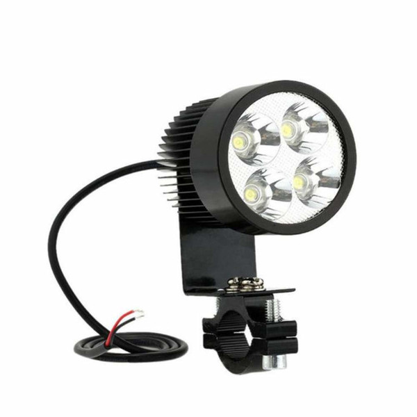 2Pcs 18.5'' 4LED Bulb 12 W White Motorcycle Headlight Spot Light DRL Driving Fog Lamp Energy-saving Waterproof Black