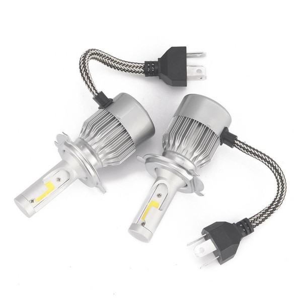 H4/HB2/9003 Car LED Headlight Bulb 36W 6000K 4000 Lumens Extremely Bright Chips Conversion Kit - Silver