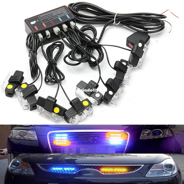 Yellow White 16 LED Strobe Dash Emergency Flashing Warning Light Waterproof Warning Lights For Car Truck Car Styling