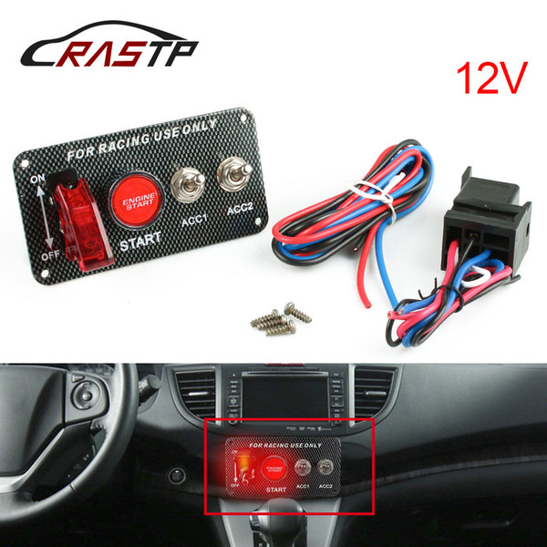 RASTP - High Quality 12V Car Ignition Switch Engine Start Push Button 2 Toggle Racing Panel RS-BOV005