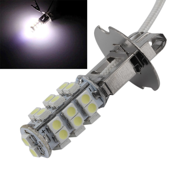 H1 H3 Auto Car 3528 1210 SMD 26 LED 3W 26SMD White Headlight Bulb Head Light DC 12V 45mm Suitable for car headlight H3 socket