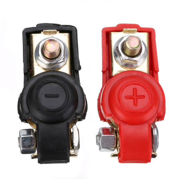 Pair Auto Car Battery Terminal Clamp Clip Connector Adjustable Positive+Nagative