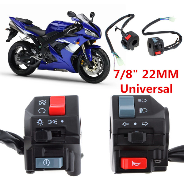 DC12V 7/8 inch Motorcycle Handlebar Horn Turn Signal Light Controller Headlight On / Off Electrical Start Switch Universal