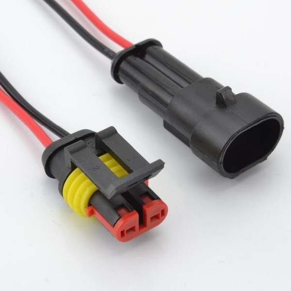 10Pcs Manufactuer Car Auto wire connector 2 Pin Way Sealed Waterproof Wiring Connector Waterproof auto connector