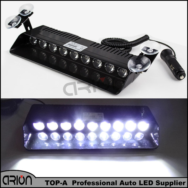 White 9 LED 27W Windshield Warning Light Car Strobe Lightbar Truck Flashing Beacons Emergency Signal lamp 12V