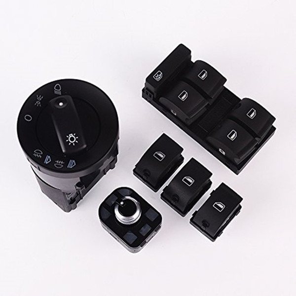 6pcs New Window Panel Headlight Mirror Switch Control Set For Audi A4Set For Audi A4 B6 B7 8E0941531A 8E0959855 4FD959565 8ED959851