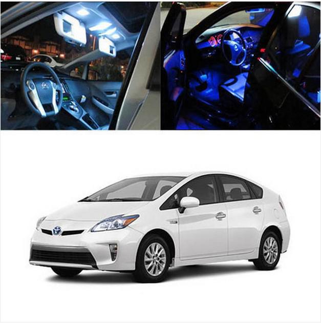 Free Shipping 6 x 5050 SMD Full LED Interior Lights Package Deal For 2010 Up Toyota Prius Hybrid