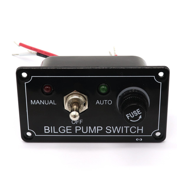 12V DC Rocker Switch panel ON-OFF-ON Bilge Pump Switch Panel with Fuse protection (MANUAL - OFF- AUTO)