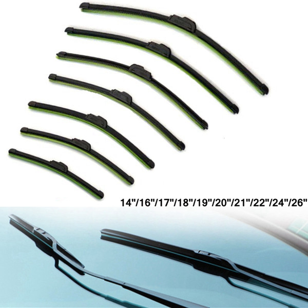 2019 Universal U-type Soft Frameless Bracketless Rubber Car Windshield Wiper Blade 14''- 26'' soft windshield wiper