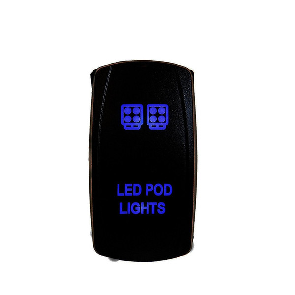 Car Toggle Switch Laser Led Pod Lights Rocker Switch 5 PINS 20 Amp 12 Volt Rocker Switch Blue LED for Car Motor Boat