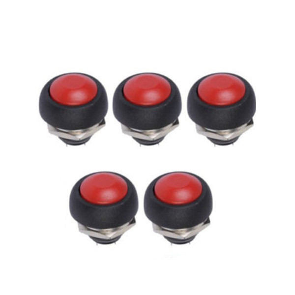 Explosion models 5PCS car red 12mm waterproof instant ON / OFF button mini round switch