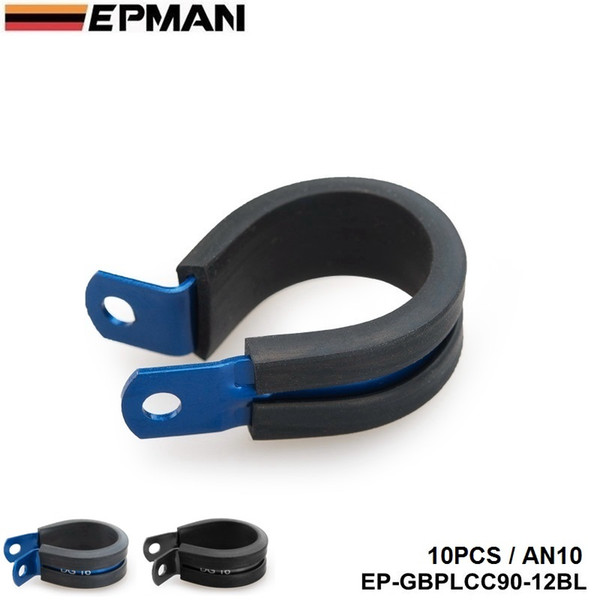 10PCS x AN10 ID 19.1mm BLUE BLACK Aluminum Rubber Lined Cushioned P Clamp SS Hose EP-GBPLCC90-12