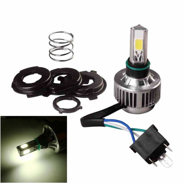 Motorcycle H4 Headlight 32W White 6500K 3Sided LED Bulb Hi/Low Lamp Fan Cooling 360° Aviation Aluminum Alloy Bright Waterproof 8V~36V