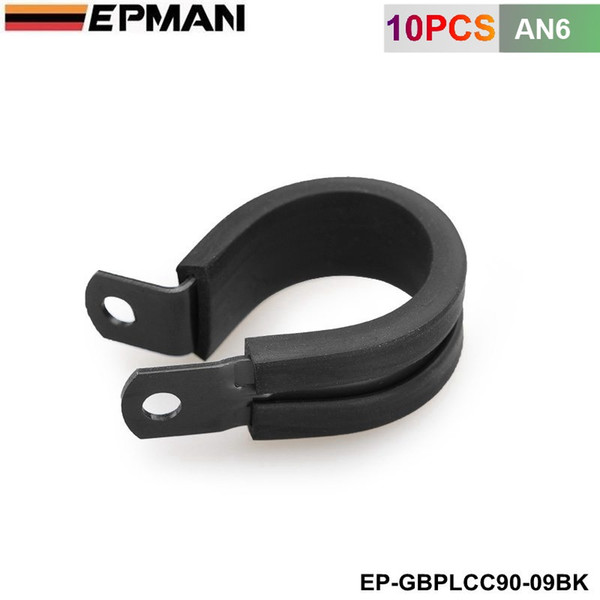 10PCS x BLACK BLUE Aluminum Rubber Lined Cushioned P Clamp ID 14.3mm AN6 SS HoseEP-GBPLCC90-09