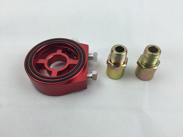 Red Color Universal Lightweight Aluminum Oil Filter Cooler Sandwich Adapter For Oil Pressure and Oil Temperature Senders