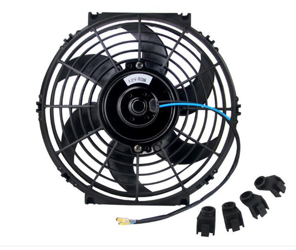 Universal Kit Black 10 inch Slim Fan Push Pull Electric Radiator Cooling 12V