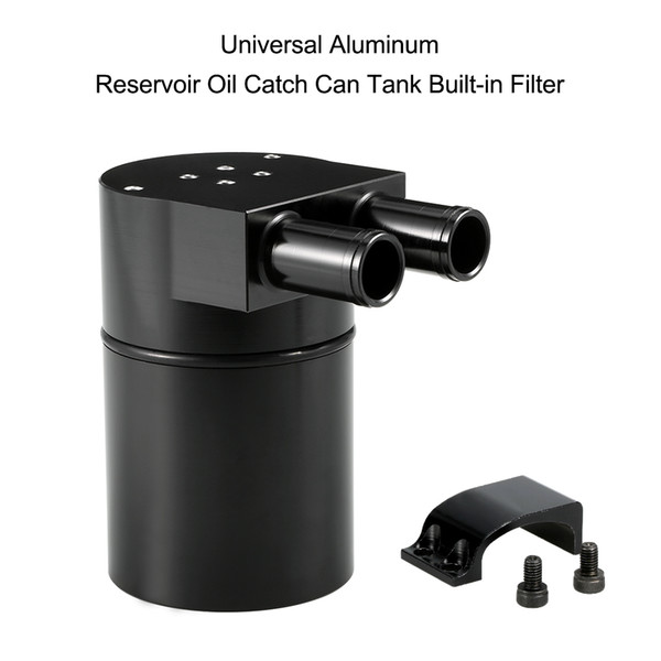 Freeshipping Universal Reservoir Oil Catch Can Tank High Performance Black Aluminum Alloy Reservior with Built-in Filter for BMW N54 335