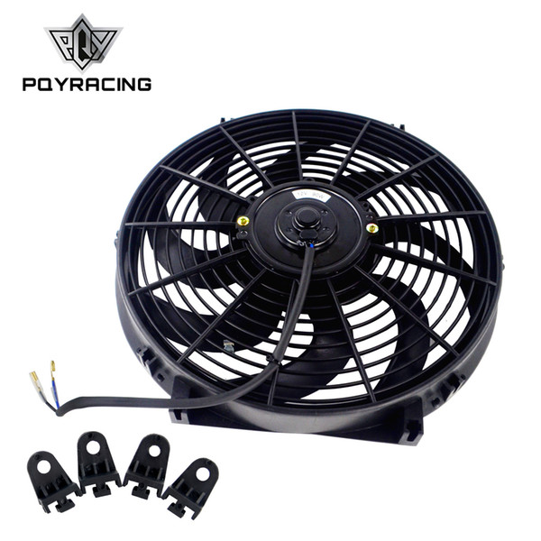 PQY - 14 Inch Universal 12V 90W Slim Reversible Electric Radiator AUTO FAN Push Pull With mounting kit Type S 14