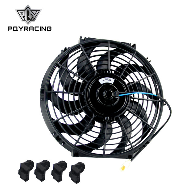 PQY - 12 Inch Universal 12V 80W Slim Reversible Electric Radiator AUTO FAN Push Pull With mounting kit Type S 12