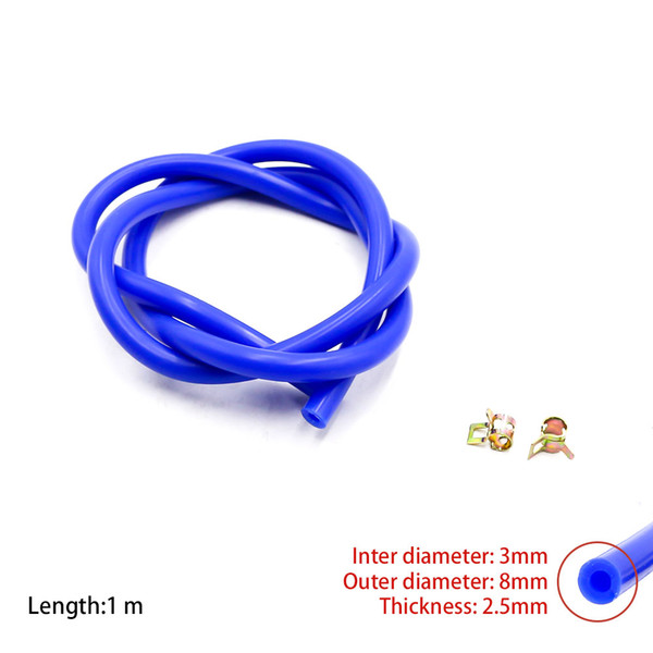 Dynoracing New Silicone Vacuum Hose Tube Pipe ID:3mm OD:8mm/ID:4mm OD:9mm Include Clamp blow off valve BOV