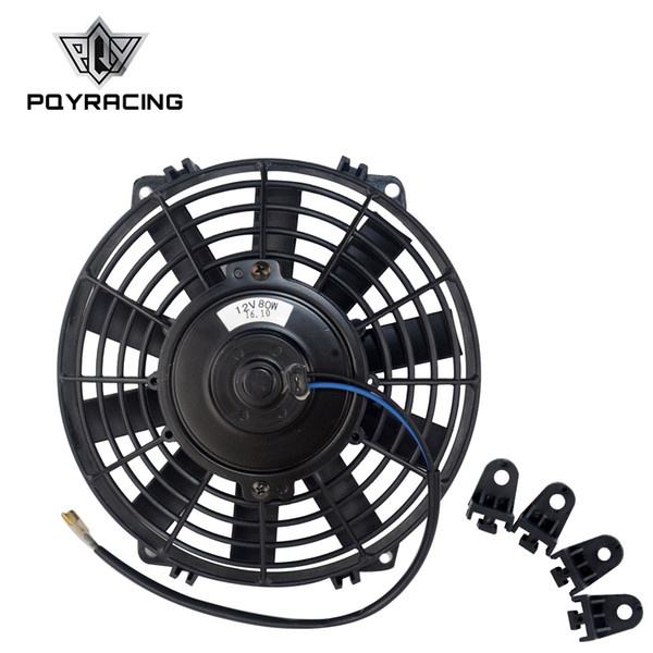 PQY - 9 Inch Universal 12V 80W Slim Reversible Electric Radiator AUTO FAN Push Pull With mounting kit Type I 9