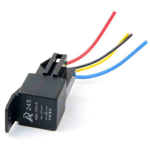 Car Auto SPST 4Pin Universal 12V 4P 40A Car Relay Plastic Fixed Back Socket M00079 VPRD