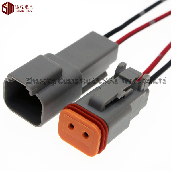 Grey Deutsch DT06-2S and DT04-2P 2Pin Engine/Gearbox waterproof electrical connector,DRL plug for car,bus,truck,boats