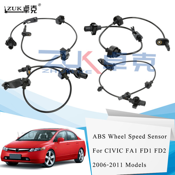 ZUK 4PCS/SET Wheel Speed ABS Sensor For HONDA CIVIC 2006 2007 2008 2009 2010 2011 FA1 FD1 FD2 CIVIC HYBRID FA3 2007-2011