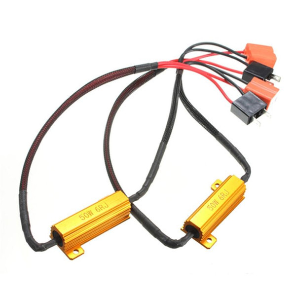 2X Error Free Canbus H7 50W 6Ohm Car LED Headlight DRL Fog Light Load Resistor Wiring Canceller Decoder