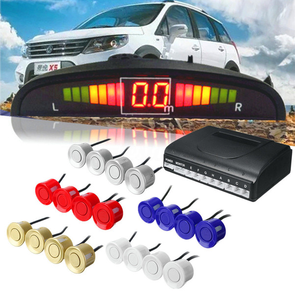 Car Led Parking Sensor 5 Colors Parktronic Display 4 Sensors Reverse Assistance Radar Monitor Parking System BBA213