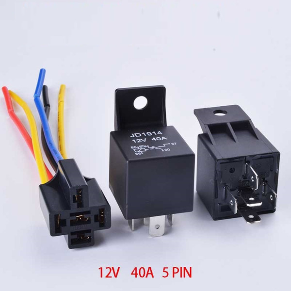 5 Set DC 12V 40A AMP JD 1914 Relay & Socket SPDT 5 Pin 5 Wire 12V JD1914 For Auto Car Truck Accessories