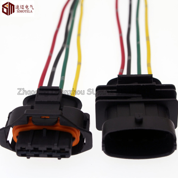 4Pin ECU Auto airflow rate senser connector,axle load/intake pressure plug,Auto waterproof plug for Bosch connector