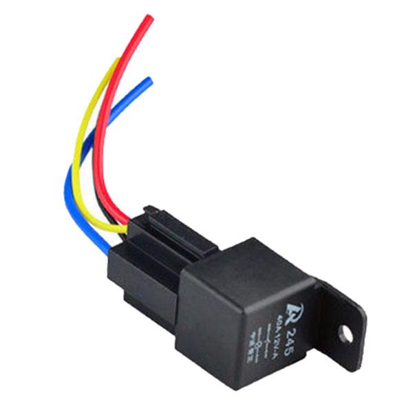 1Pc 12V 12Volt 40A Auto Automotive Relay Socket 40 Amp 4 Pin Relay & Wires M00003 VPRD