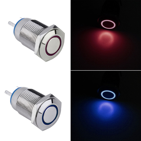 12V Metal Angel Eye LED Car illuminated Momentary 16mm Push Button Switch Brand New