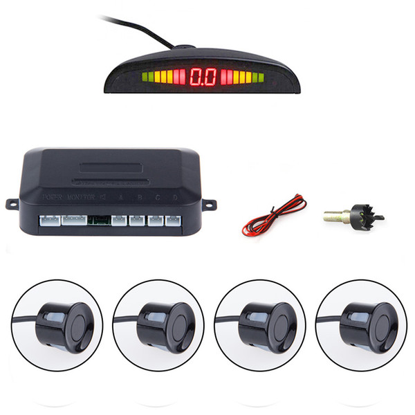 Car Auto Parktronic LED Parking Sensor With 4 Sensors Reverse Backup Car Parking Radar Monitor Detector System Backlight Display