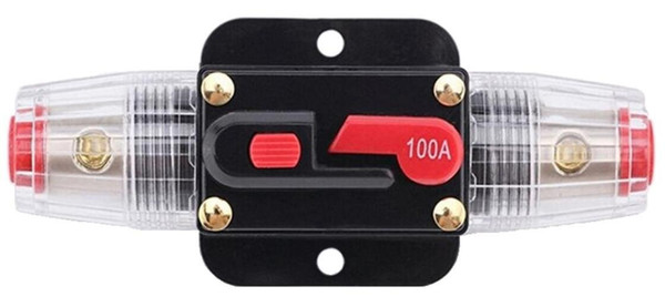 100A Fuse holder 100A Auto Car Protection Fuse Holders Inline Circuit Breaker Reset Fuse Inverter for Car Audio System Protection 12V-24V DC