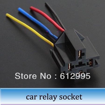 20pcs Automobile relay socket (with wire) universal terminal relay wiring harness plug 6.3 MM