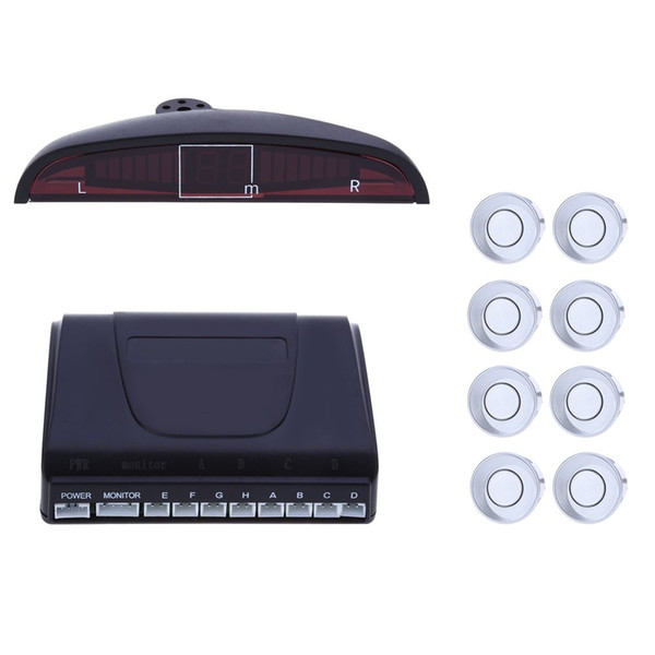 1Set 8 Parking Sensor Kit Car LED Display Rear Reversing Backup Radar Alarm System Double CPU Advanced Chip With English Voice