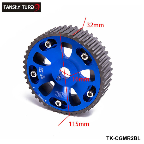 TANSKY -new 2Pcs/SET For Toyota Celica/MR2/3S-GTE Adjustable Aluminium Camshaft Cam Gear Blue TK-CGMR2BL