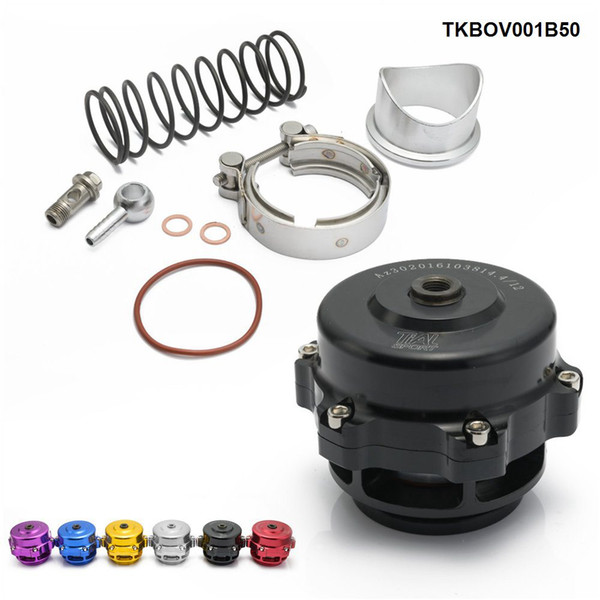 Tansky - Universal Jdm 50mm V Band Blow Off Valve BOV Q Typer w/ Weld On Aluminum Flange with logo TKBOV001B50