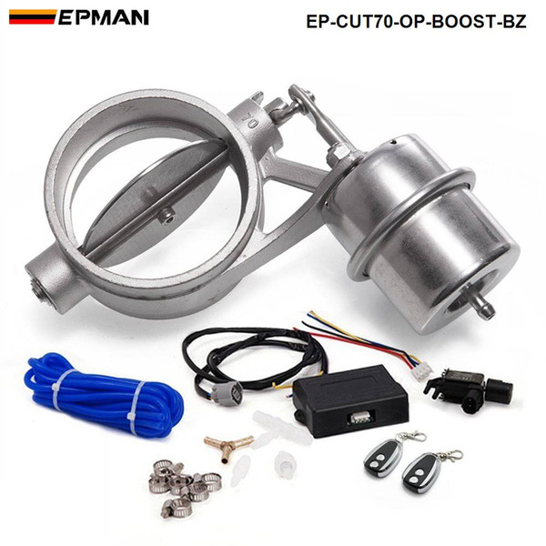 EPMAN Exhaust Control Valve With Boost Actuator Cutout 70mm Pipe Opend with Wireless Remote Controller Set EP-CUT70-OP-BOOST-BZ