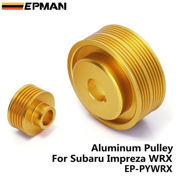 EPMAN-JDM Performance Crank Pulley FOR SUBARU IMPREZA WRX 7 8 9 2.0L WRX GDB GDA UNDER DRIVE CRANK PULLEY Golden EP-PYWRX