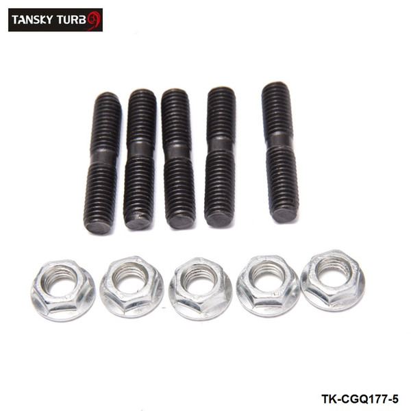 TANSKY -5PCS Turbo Stud & Lock Nut Kit M8x1.25 For Garrett Ball Bearing GT28R GT30R Turbocharge L:40mm TK-CGQ177