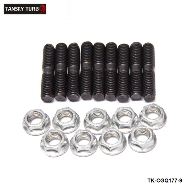 TANSKY -9 x Turbo Studs + Nuts For Nissan Garrett Turbocharger T25 T28 RB26 SR20 CA18 TK-CGQ178