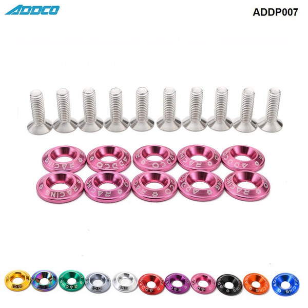 Addco Racing 10PC M6 CNC Billet Aluminum Fender Bumper Washer Bolt Engine Bay Dress Up Kit ADDP007