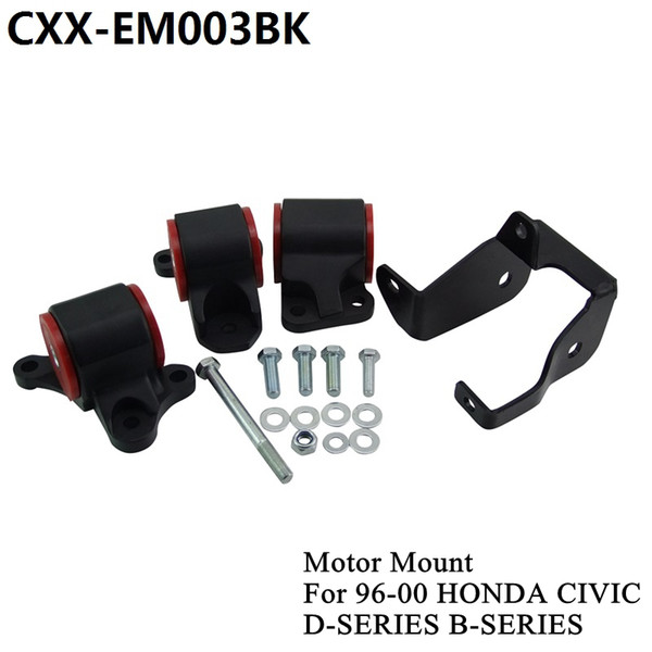 For 1996-2000 HONDA CIVIC D16 B16 B18 B20 Billet Aluminum SWAP MOUNTS EK D-SERIES B-SERIES CXX-EM003BK