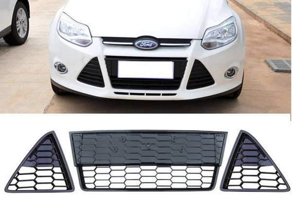1 Set High Quality Piano Painted Mesh ST Grille For Ford Focus 2011-2014