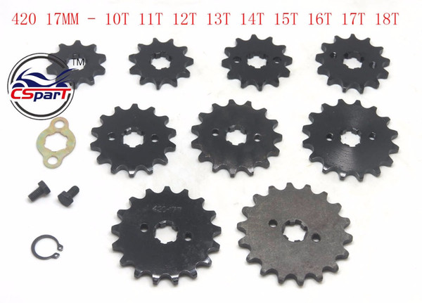 9T 10T 11T 12T 13T 14T 15T 16T 17T 18T Tooth 420 ID 17MM Front Sprocket For Dirt bike Motorcycle