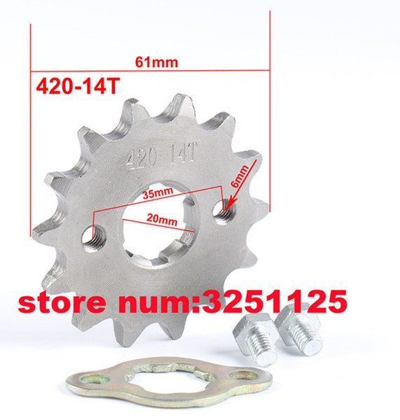 420 16 Tooth 20mm ID Front Engine Sprocket with Retainer Plate Locker For SSR PitsterPro YCF Pit Dirt Bikes ATV Quad